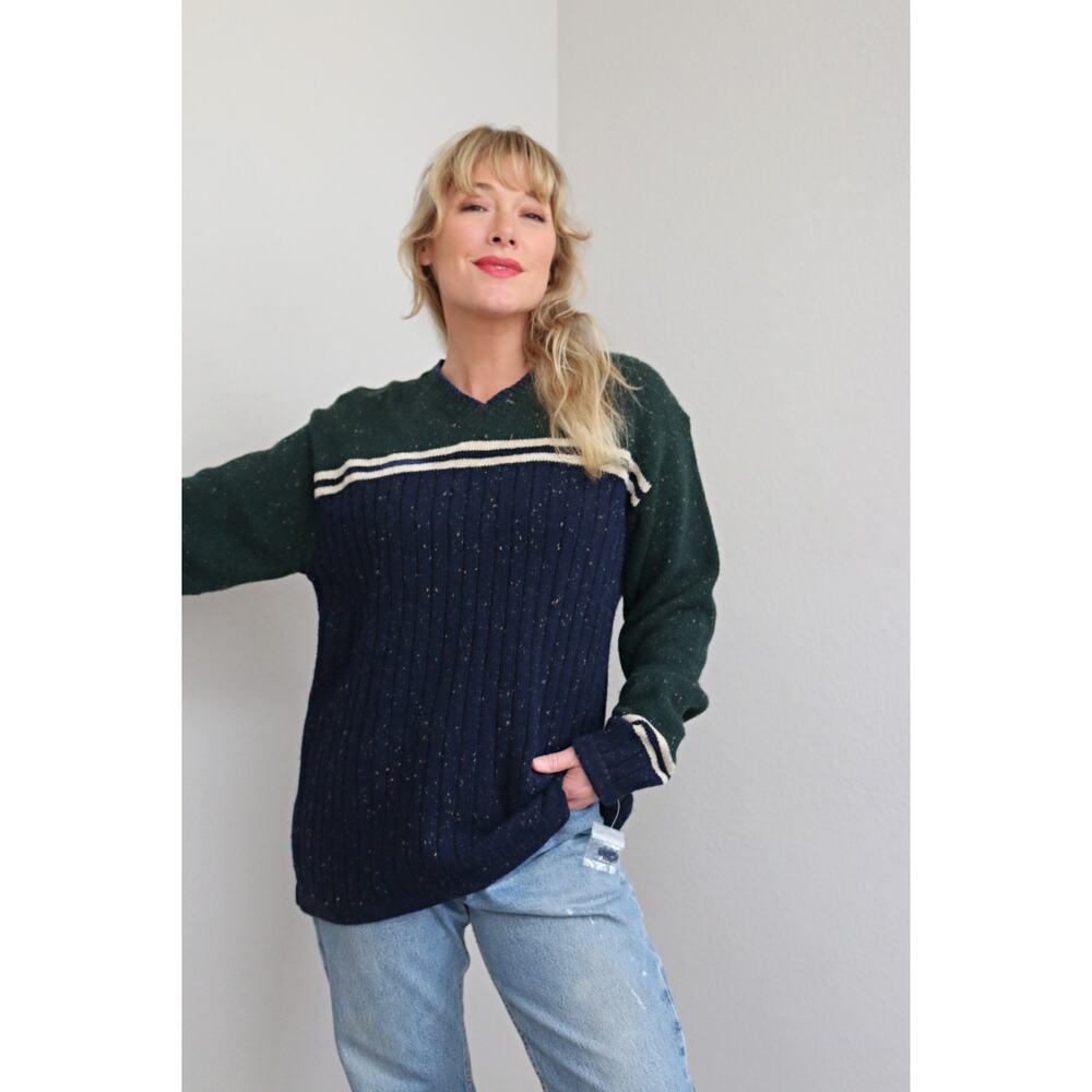 0's Deadstock Vintage North West Blue Sweater ~ Women's MD LG XL ~ Preppy Fit